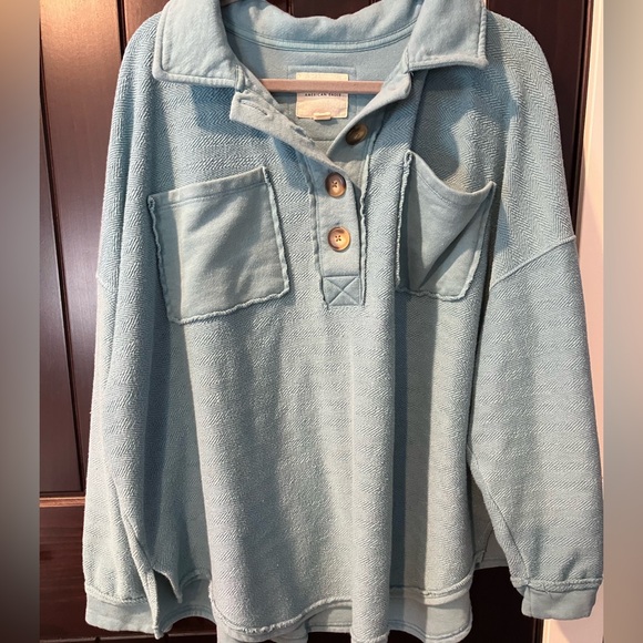 American Eagle Outfitters Tops - American Eagle Oversized Button Sweatshirt